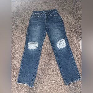 Good American High Rise Distressed High Waisted Jeans